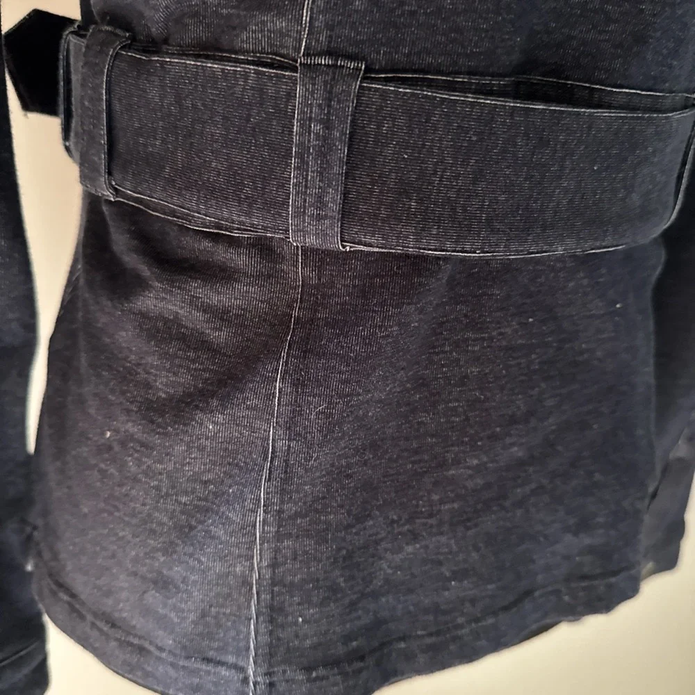 Y2K Wet Seal Faux Denim Belted Jacket w/ Faux Fur Collar NWT Size M - Picture 5 of 7